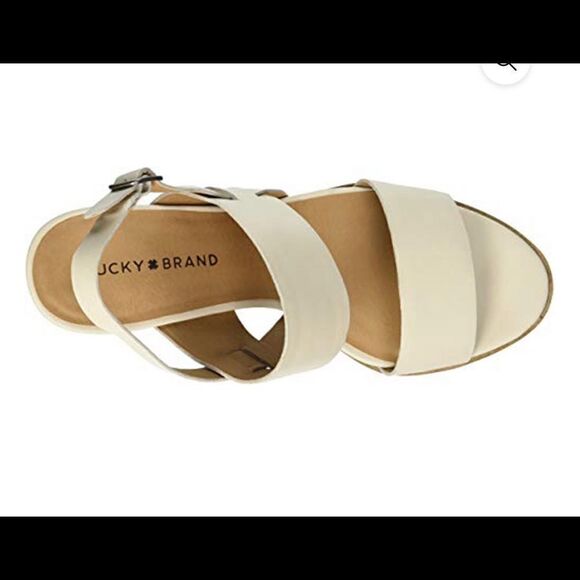 Lucky Brand Vaneesha stacked heel sandal 10 leather Boho Inspired - Picture 2 of 15